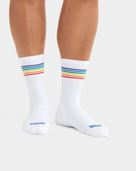 Pride Mid Calf Sock -- Bright White