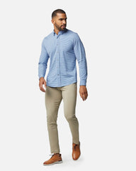 Commuter® Shirt - Slim Fit -- Deep Blue/White Mini Check