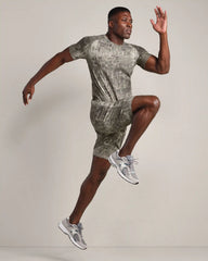 6" Rush Short Lined -- Fatigue Green Washed Print