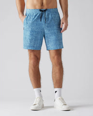 7" Pursuit Short - Unlined -- Aquamarine Texture Print