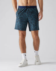 7" Pursuit Short - Unlined -- Navy Pebble Print