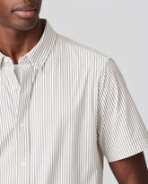 Commuter® Short Sleeve Button Down -- Khaki Stripe