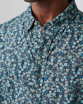 Commuter® Short Sleeve Button Down -- Navy/Stormy Sea Green Floral Print