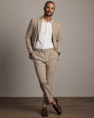 Amalfi Linen Blazer -- Teak Brown