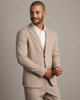 Amalfi Linen Blazer -- Teak Brown
