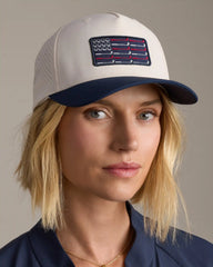 American Flag Trucker Hat -- Ivory/Navy