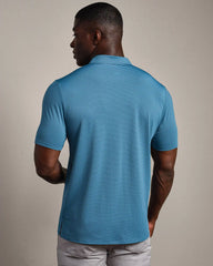 Approach Tech Polo -- Ash Blue Seersucker