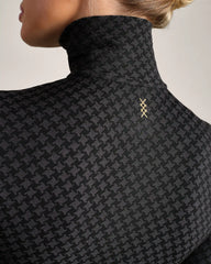 Après Houndstooth Seamless 1/4 Zip -- Pure Black Houndstooth