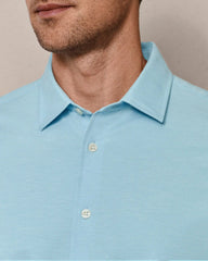 Brezza Linen-Blend Shirt -- Aquamarine
