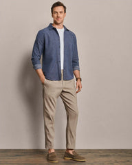 Brezza Linen-Blend Shirt -- True Navy