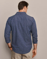 Brezza Linen-Blend Shirt -- True Navy