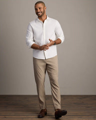 Brezza Linen-Blend Shirt -- White Onyx