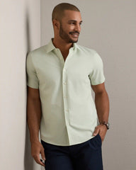 Brezza Linen-Blend Short Sleeve Shirt -- Cool Mint
