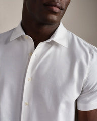 Brezza Linen-Blend Short Sleeve Shirt -- White Onyx