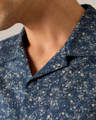 Camp Collar Shirt -- Navy/Silver Bullet Floral Print