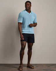Coastal Johnny Collar Polo -- Aquamarine