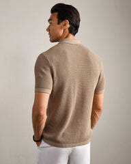 Coastal Johnny Collar Polo -- Teak Brown
