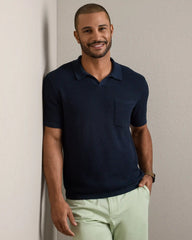 Coastal Johnny Collar Polo -- True Navy