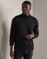 Commuter® Long Sleeve Polo -- Black Oxford