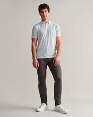 Commuter® Polo - Slim -- White/Green Double Stripe