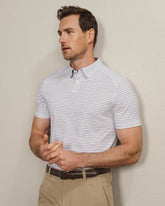 Commuter® Polo Shirt -- White/Navy Pinstripe
