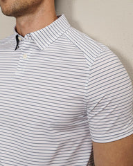 Commuter® Polo Shirt -- White/Navy Pinstripe