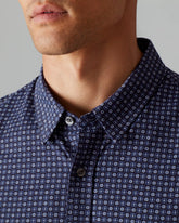 Commuter® Short Sleeve Button Down -- Blue Foulard Print