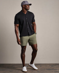 Commuter Seersucker Camp Collar Shirt -- Black