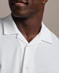 Commuter Seersucker Camp Collar Shirt -- Bright White