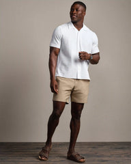 Commuter Seersucker Camp Collar Shirt -- Bright White