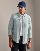 Commuter® Shirt - Slim Fit -- Fern Green Ticking Stripe