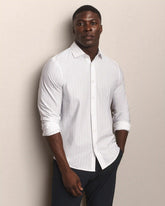 Commuter® Shirt Semi Spread Collar - Athletic Fit -- Light Blue Downtown Stripe