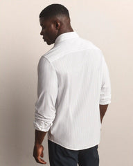 Commuter® Shirt Semi Spread Collar - Athletic Fit -- Light Blue Downtown Stripe