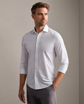 Commuter® Shirt Semi Spread Collar -- Light Blue Downtown Stripe
