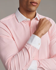 Commuter Shirt Semi Spread Collar -- Pink Stripe