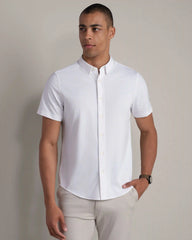 Commuter® Short Sleeve Shirt -- White Wavy Stripe