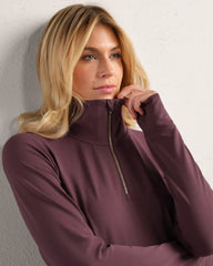 Course to Court 1/4 Zip -- Deep Mauve