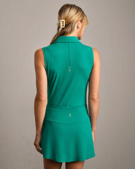 Course to Court Sleeveless Polo -- Emerald Green