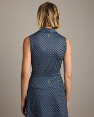 Course to Court Sleeveless Polo -- Navy Blue Links