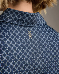 Course to Court Sleeveless Polo -- Navy Blue Links