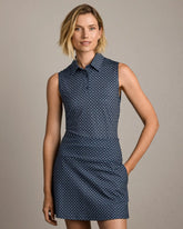 Course to Court Sleeveless Polo -- Navy Blue Links