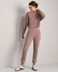 DreamGlow® Cropped Mock Neck -- Clay Mist