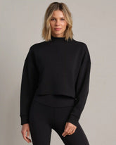 DreamGlow® Cropped Mock Neck -- Pure Black
