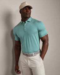 Drive Time Polo -- Cool Mint/Ash Blue Stripe