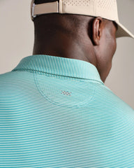 Drive Time Polo -- Cool Mint/Ash Blue Stripe