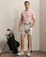 Drive Time Polo -- Pink Calcite/French Rose Stripe