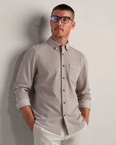 Effortless Oxford Button Down -- Foggy Taupe Heather