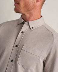 Effortless Oxford Button Down -- Foggy Taupe Heather