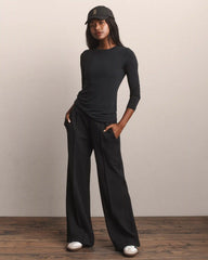 Featherweight Rib Long Sleeve -- Pure Black