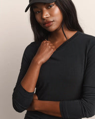 Featherweight Rib Long Sleeve -- Pure Black